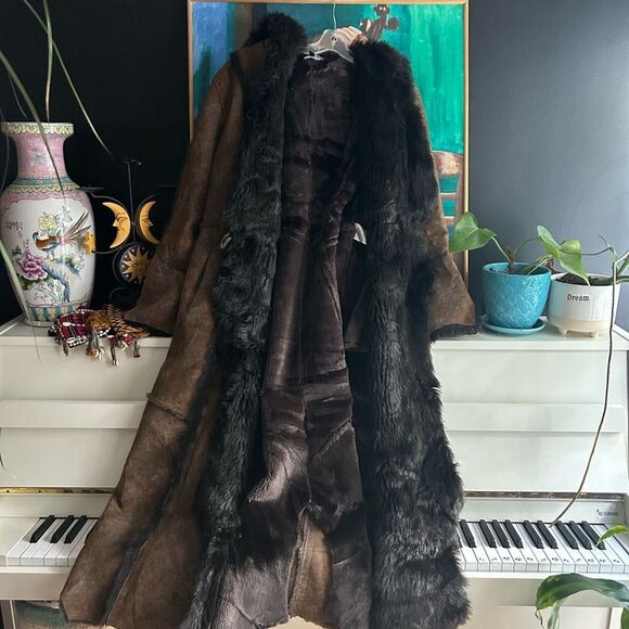 VTG Penny Lane Jacket Size M Y2K 90s Does 70s Faux Vegan Jones New York M - Picture 11 of 16